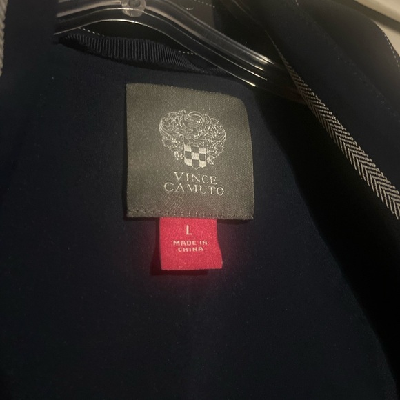 NWOT Vince Camuto Navy Striped Zip up lightweight jacket size large - Picture 11 of 14